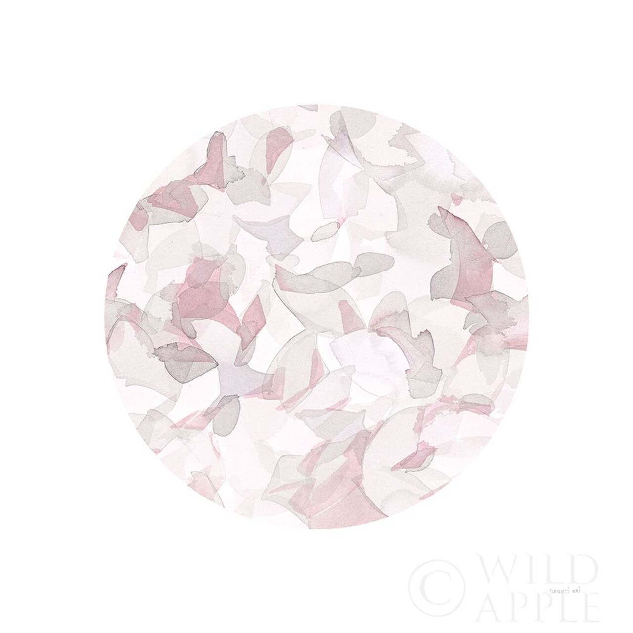 Leafy Abstract Circle I Blush Gray Poster Print by Danhui Nai - Item # VARPDX41996
